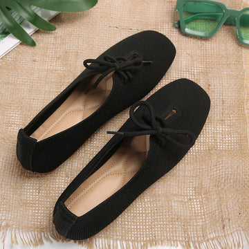 Xajzpa  Autumn Mesh Breathable Women's Flat Shoes Solid Simple Ballet Flats Female Casual Lace-up Walking Shoes for Women